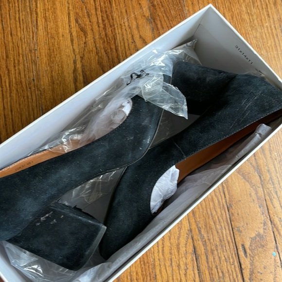 & Other Stories Black Dark Suede Shoes with Heels - Picture 11 of 12